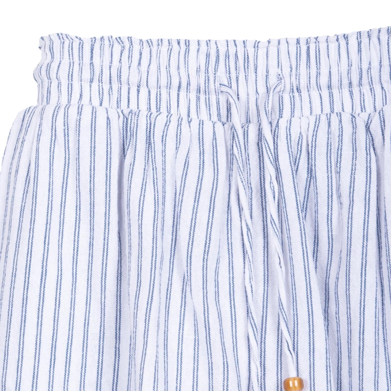 SHORT NIÑA CINTURA ELASTICADA RAYAS AZUL PILLIN - 3