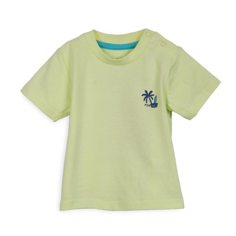 POLERA BEBE NIÑO MANGA CORTA ESTAMPADO PLAYERO AMARILLO PILLIN - 1
