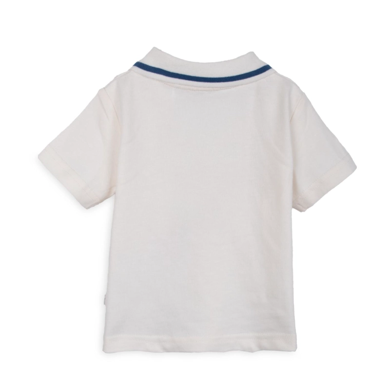 POLERA BEBE NIÑO MANGA CORTA CUELLO PIQUE BLANCO PILLIN - 2