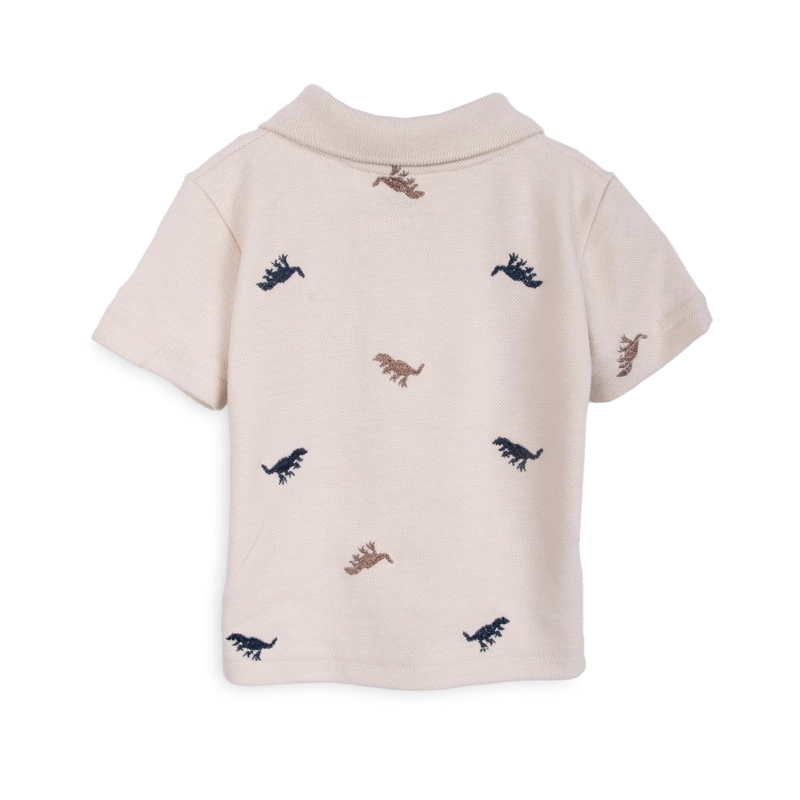 POLERA BEBE  NIÑO CUELLO PIQUE  BORDADO DINO ARENA PILLIN - 2
