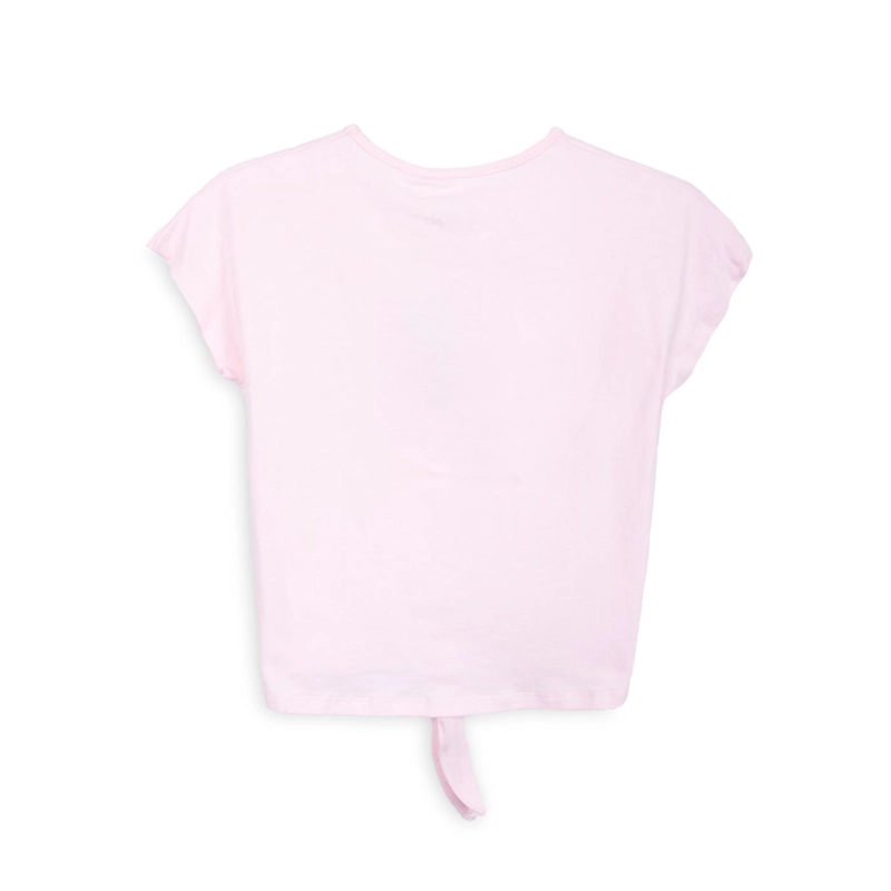 POLERA NIÑA MANGA CORTA CON AMARRA DELANTERA ROSADO PILLIN - 2
