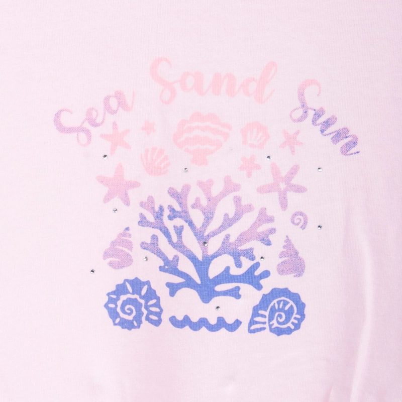 POLERA NIÑA MANGA CORTA CON AMARRA DELANTERA ROSADO PILLIN - 3