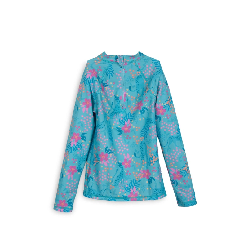 POLERA DE BAÑO NIÑA MANGA LARGA PROTECCION UV TURQUESA PILLIN - 2