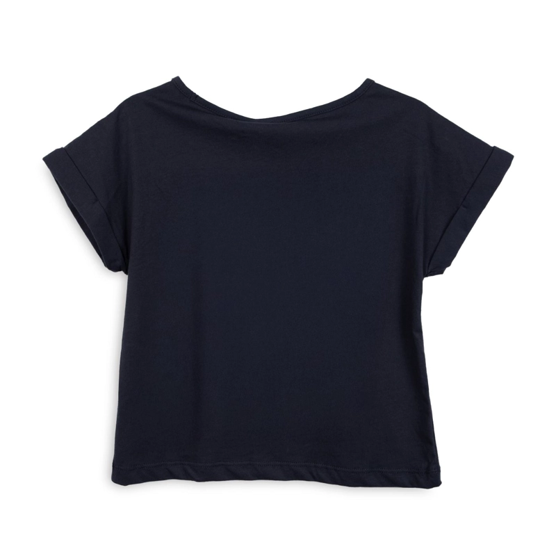 POLERA NIÑA MANGA CORTA ESTAMPADO HOJA MARENGO PILLIN - 2