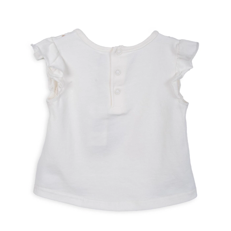 POLERA BEBE NIÑA MANGA CORTA CON VUELOS FLORAL CRUDO PILLIN - 2