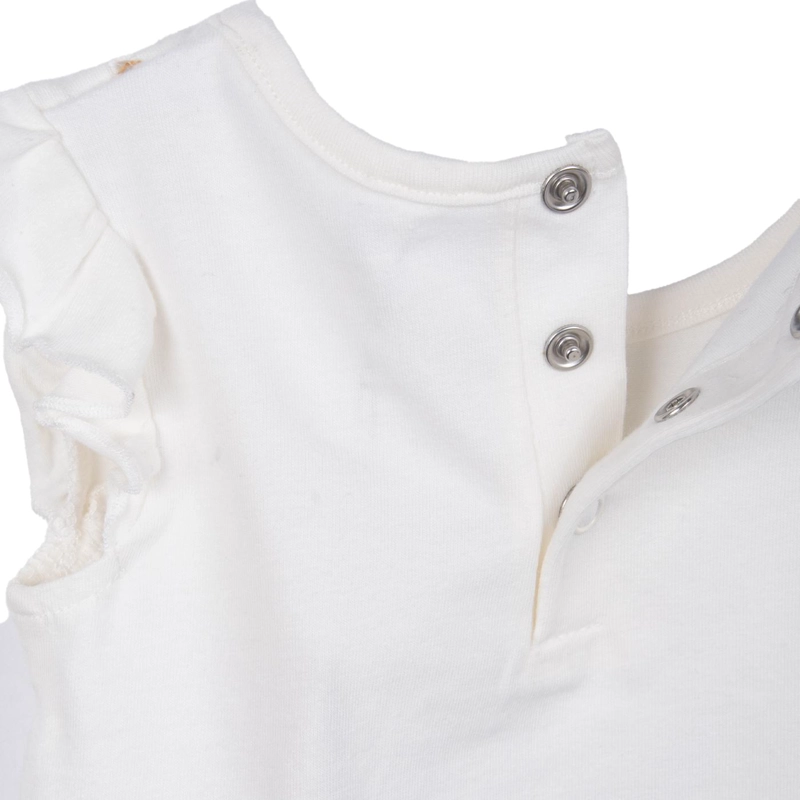 POLERA BEBE NIÑA MANGA CORTA CON VUELOS FLORAL CRUDO PILLIN - 4