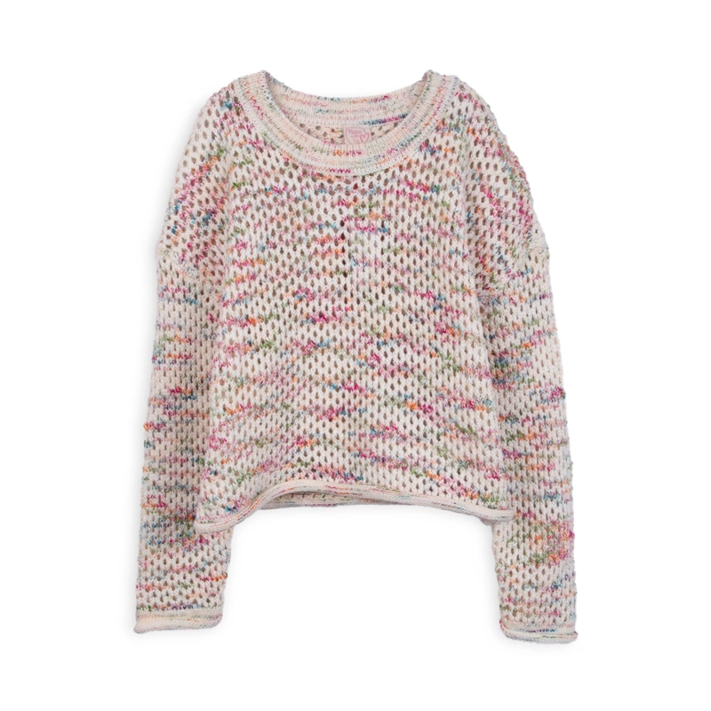 CHALECO NIÑA TEJIDO CUELLO REDONDO CRUDO PILLIN - 1