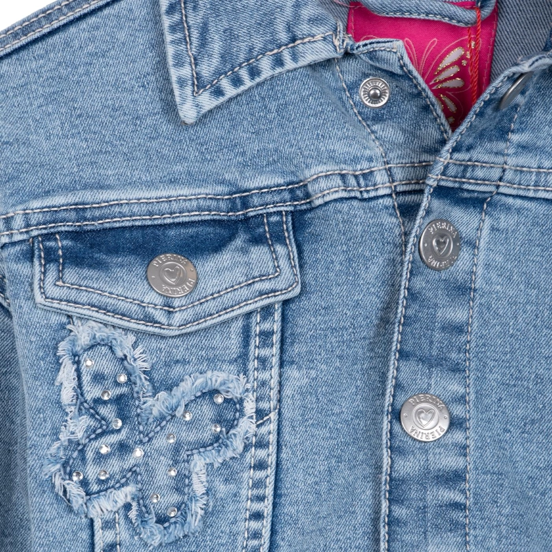 CHAQUETA NIÑA CON BROCHES DISEÑO MARIPOSA DENIM PILLIN - 3