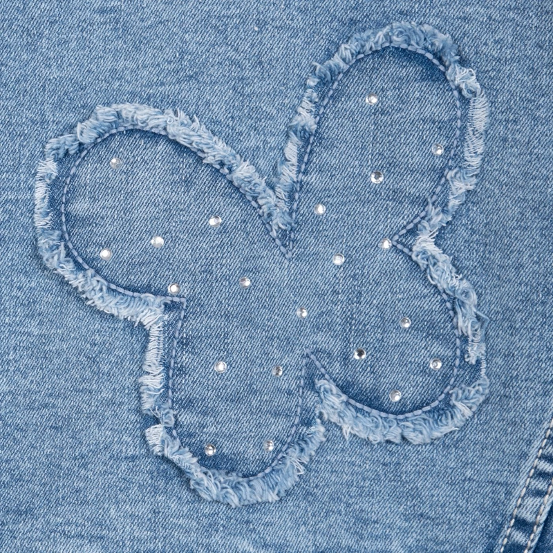 CHAQUETA NIÑA CON BROCHES DISEÑO MARIPOSA DENIM PILLIN - 4