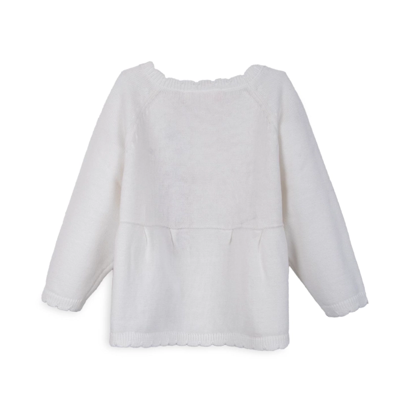 CHALECO BEBE NIÑA BORDADO CEREZAS CON BOTONES BLANCO PILLIN - 2