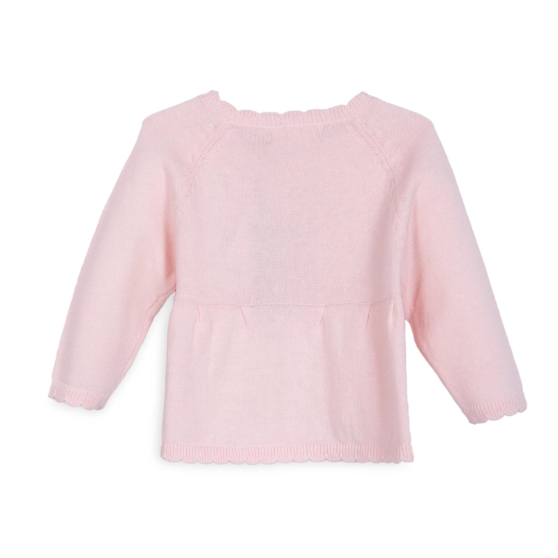 CHALECO BEBE NIÑA BORDADO CEREZAS CON BOTONES ROSADO PILLIN - 2