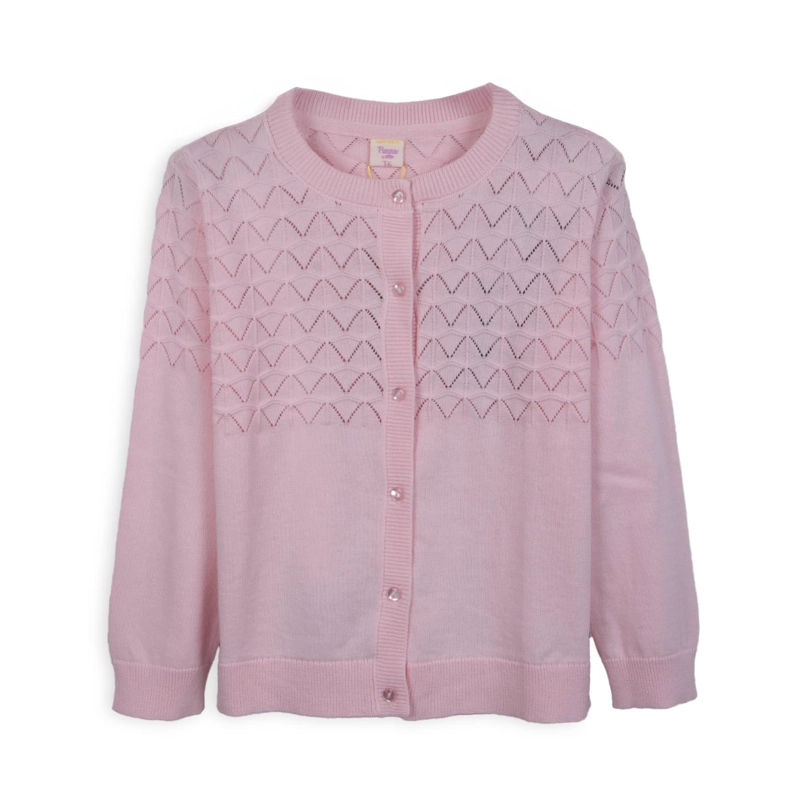 CHALECO NIÑA TEJIDO CON BOTONES ROSADO PILLIN - 1
