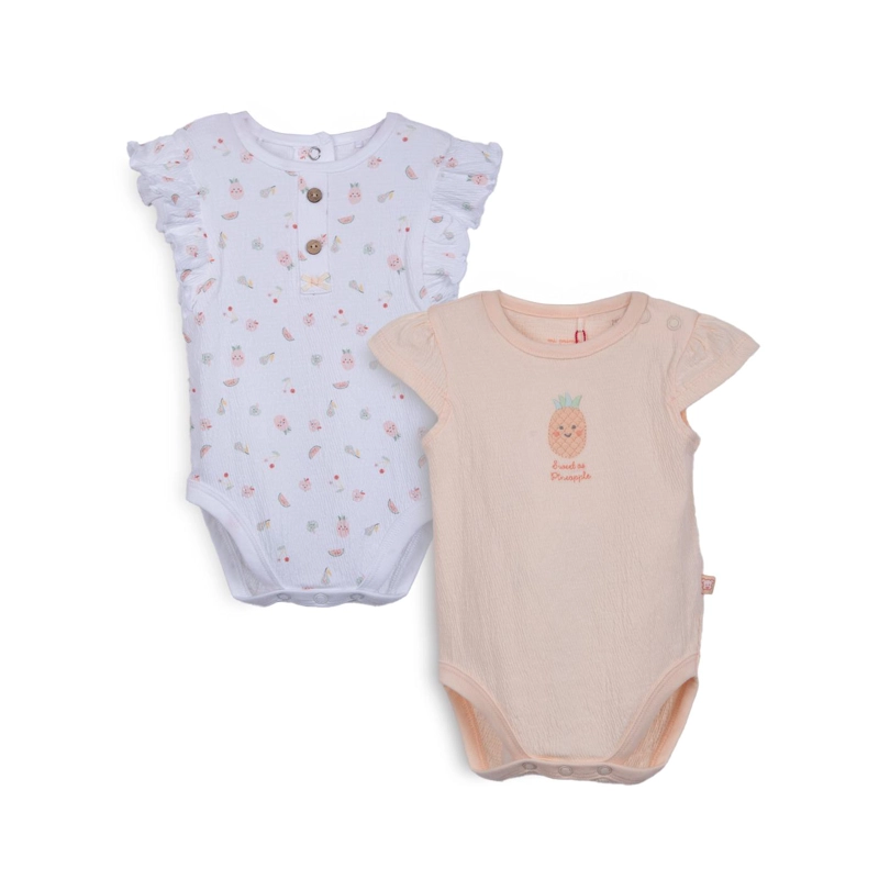 PACK DE 2 BODY RECIEN NACIDO NIÑA MANGA CORTA FRUTAL SURTIDO PILLIN - 1