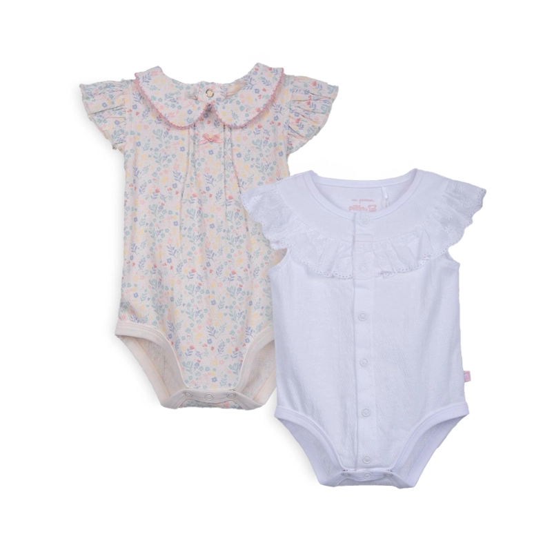 PACK DE 2 BODY RECIEN NACIDO NIÑA MANGA CORTA FLORAL SURTIDO PILLIN - 1