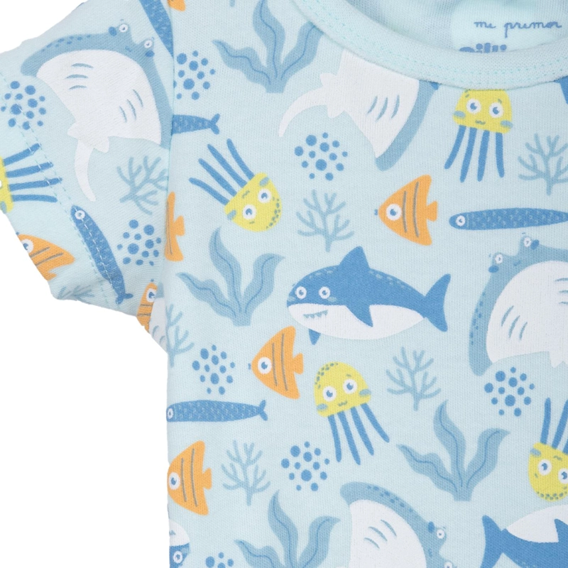 PACK 2 BODY RECIEN NACIDO NIÑO MANGA CORTA OCEANO SURTIDO PILLIN - 3