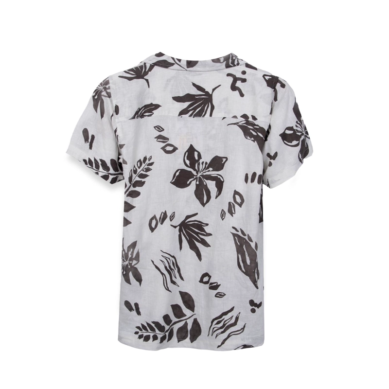 CAMISA NIÑO MANGA CORTA ESTAMPADO TROPICAL BLANCO PILLIN - 2