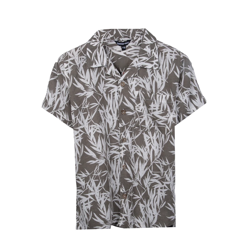 CAMISA NIÑO MANGA CORTA ESTAMPADO TROPICAL VERDE PILLIN - 1