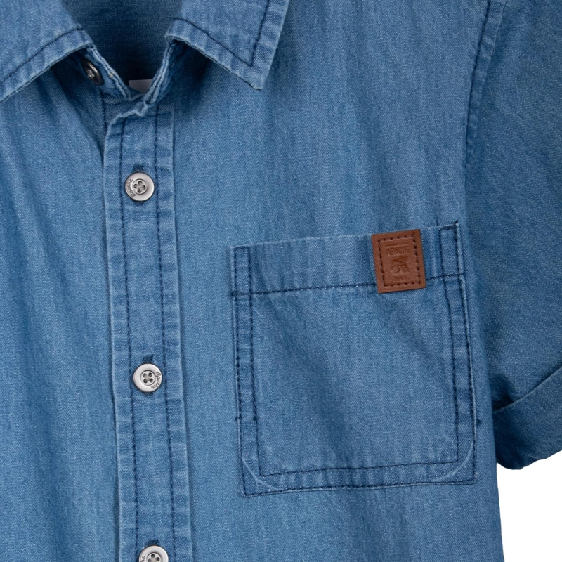 CAMISA NIÑO MANGA CORTA BOLSILLO DELANTERO DENIM PILLIN - 3