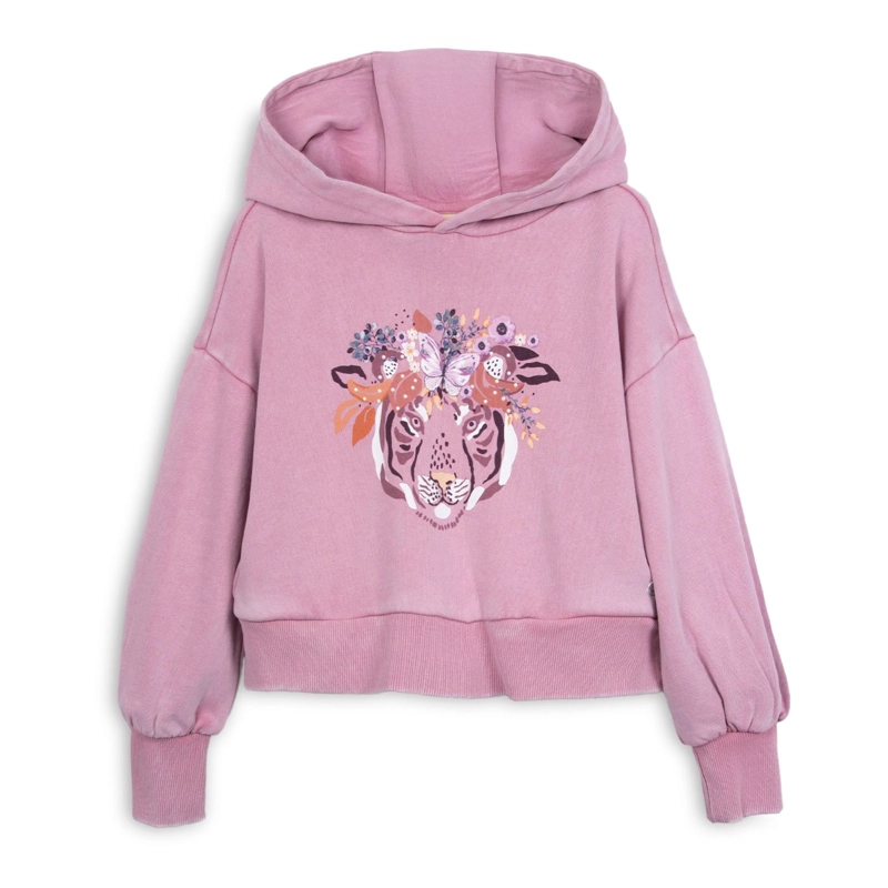 POLERON NIÑA CAPUCHA ESTAMPADO TIGRE ROSADO PILLIN - 1