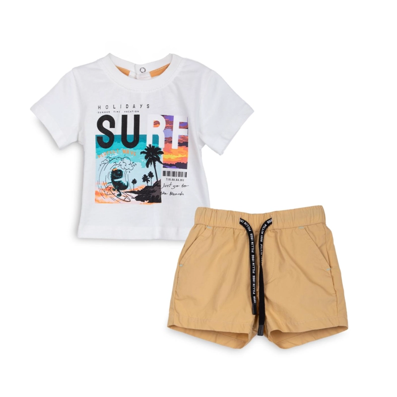 CONJUNTO BEBE NIÑO ESTAMPADO CRUDO PILLIN - 1