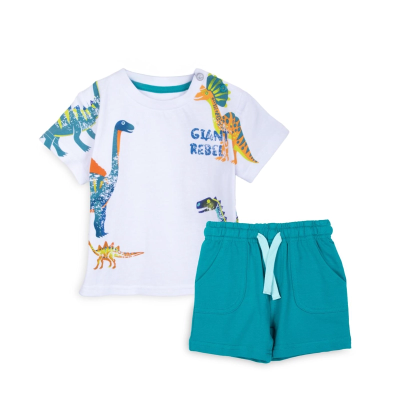 CONJUNTO BEBE NIÑO DINOSAURIO BLANCO PILLIN - 1