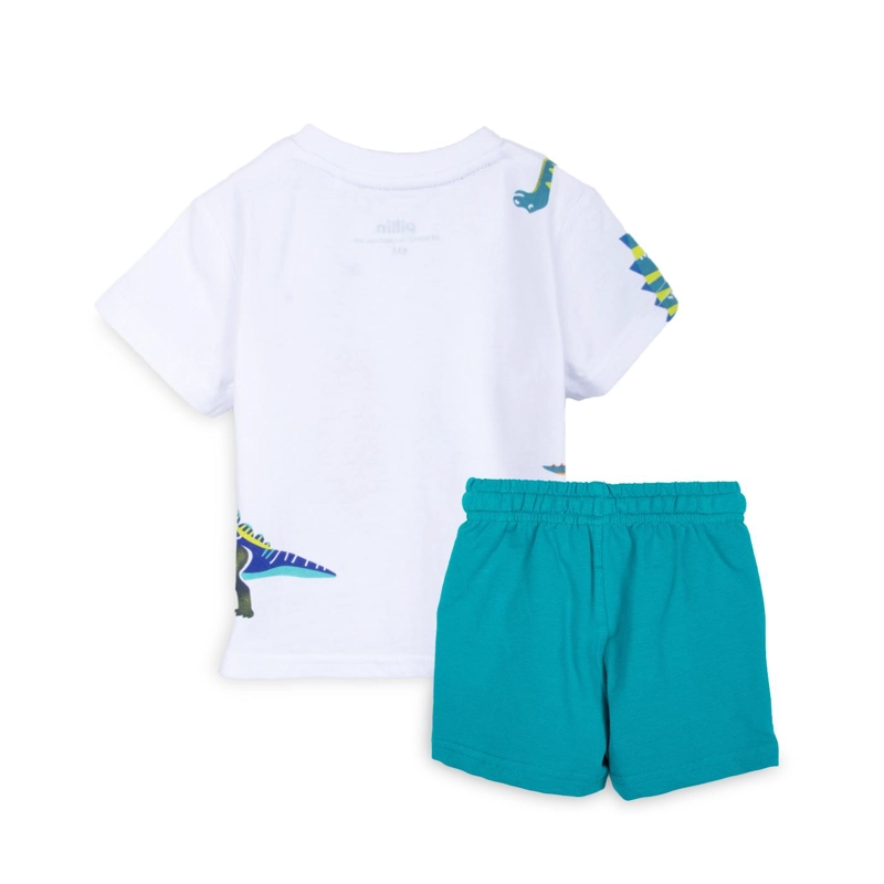 CONJUNTO BEBE NIÑO DINOSAURIO BLANCO PILLIN - 2