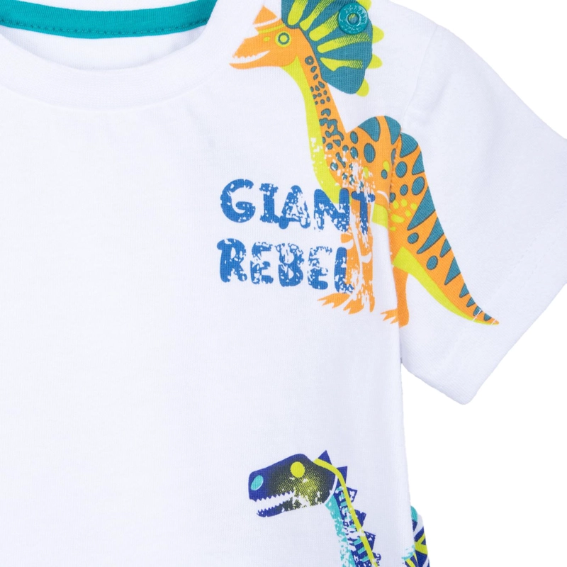 CONJUNTO BEBE NIÑO DINOSAURIO BLANCO PILLIN - 3