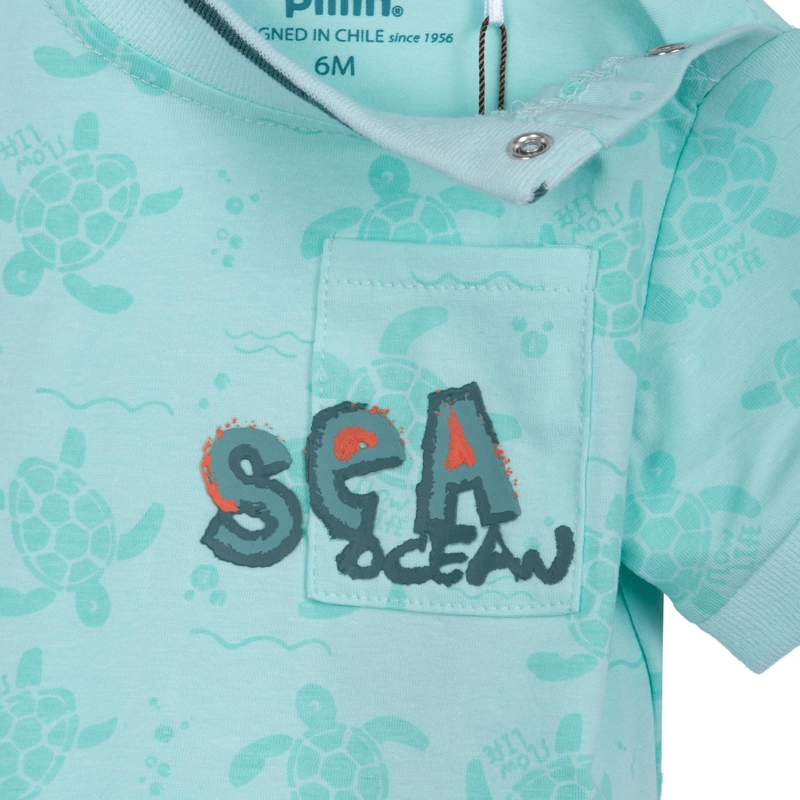 CONJUNTO DENIM BEBE NIÑO ELASTICADO ESTAMPADO AQUA PILLIN - 3