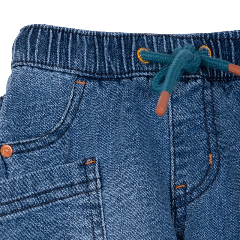 CONJUNTO DENIM BEBE NIÑO ELASTICADO ESTAMPADO AQUA PILLIN - 4