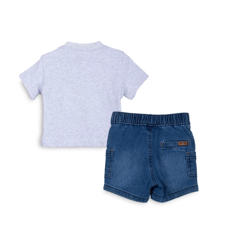 CONJUNTO DENIM BEBE NIÑO ESTAMPADO MELANGE PILLIN - 2