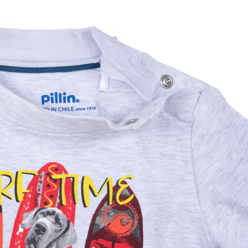 CONJUNTO DENIM BEBE NIÑO ESTAMPADO MELANGE PILLIN - 5