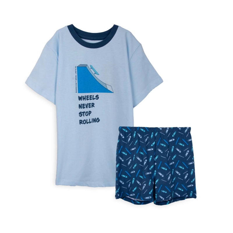 PIJAMA NIÑO MANGA CORTA AZUL PILLIN - 1
