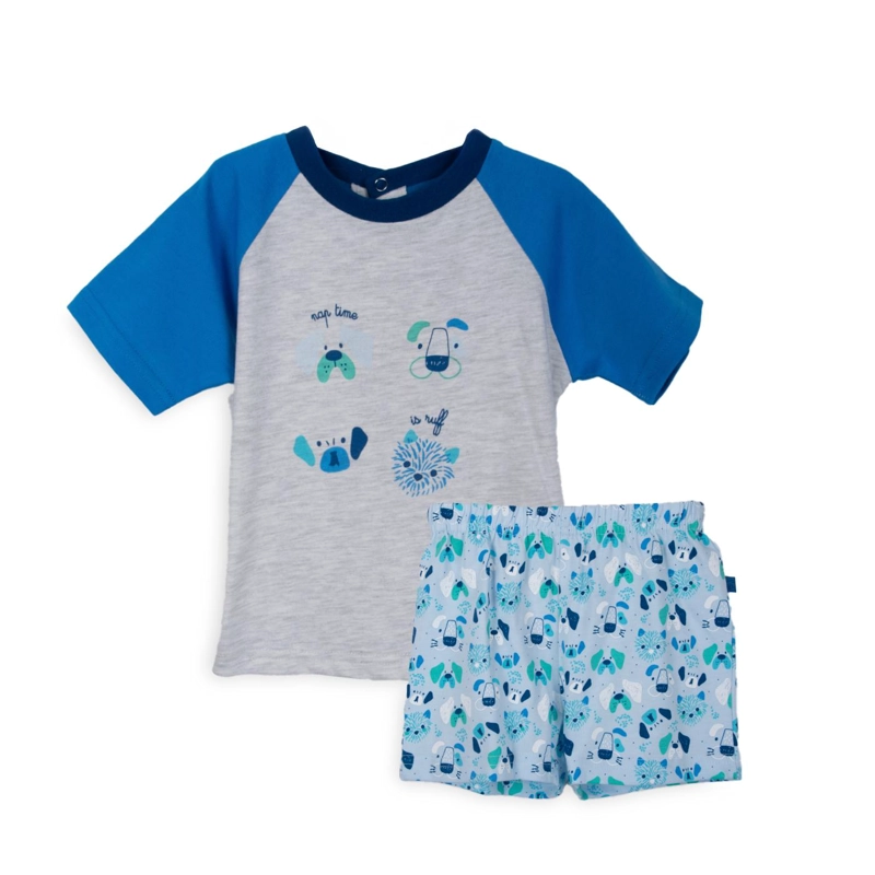 PIJAMA BEBE NIÑO MANGA CORTA AZUL PILLIN - 1