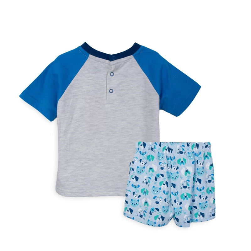 PIJAMA BEBE NIÑO MANGA CORTA AZUL PILLIN - 2