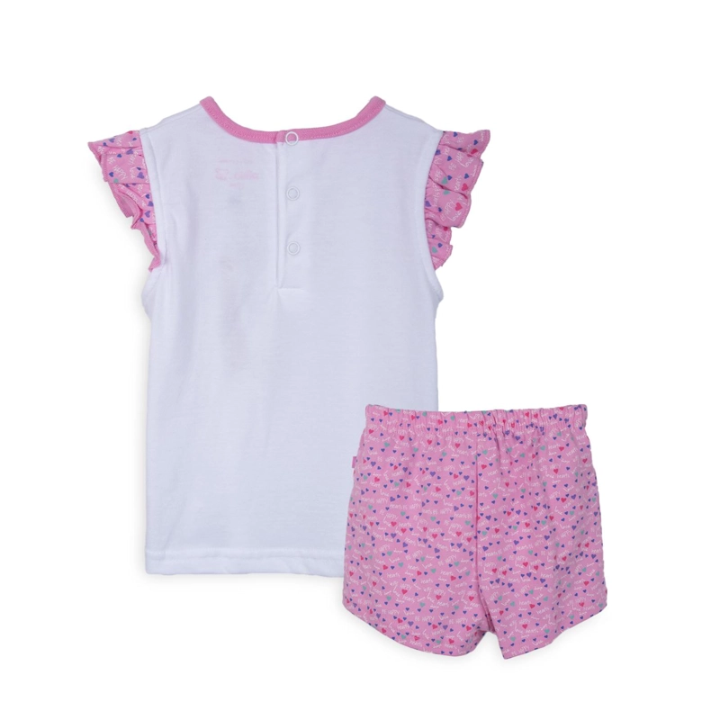 PIJAMA BEBE NIÑA MANGA CORTA ROSADO PILLIN - 2