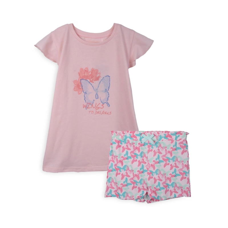 PIJAMA NIÑA MANGA CORTA ROSADO PILLIN - 1