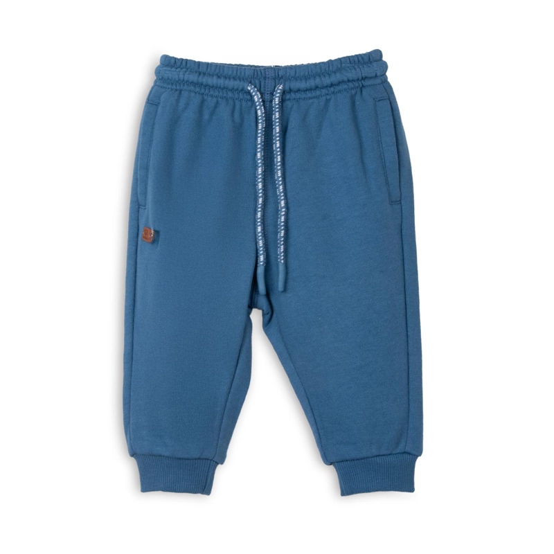 PANTALON BUZO BEBE NIÑO RIB BOLSILLOS AZUL MARINO PILLIN - 1
