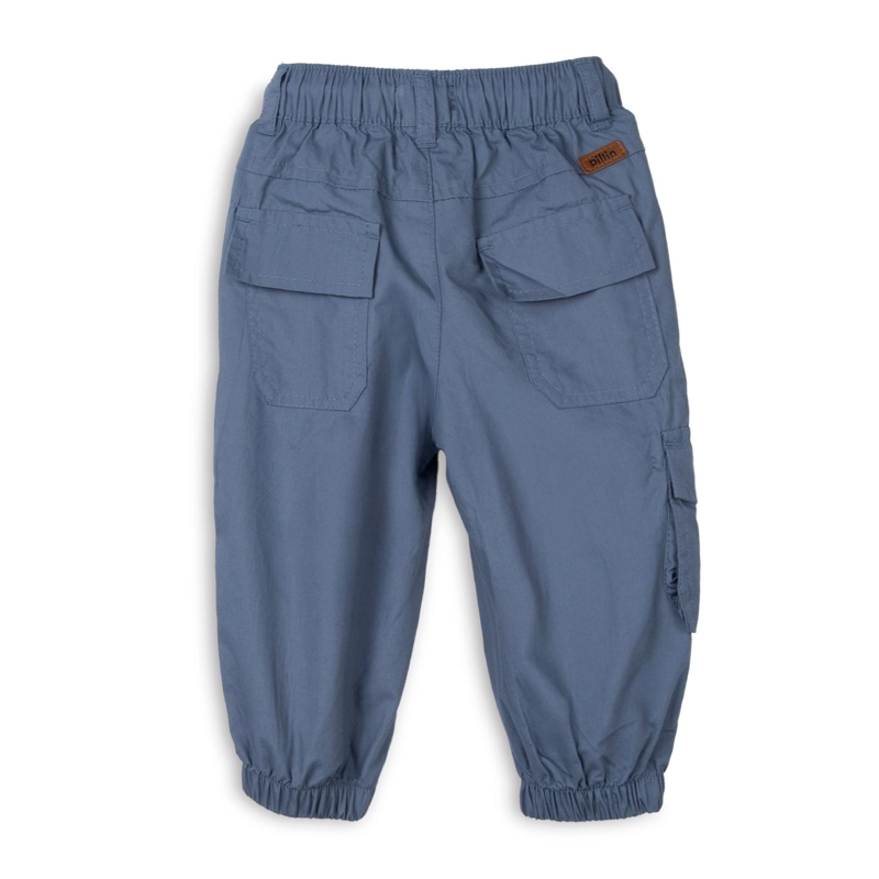PANTALON BEBE NIÑO CARGO ELASTICADO AZUL PILLIN - 2