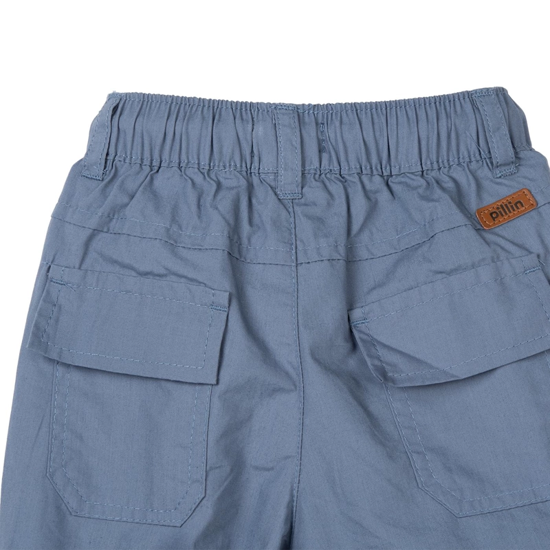 PANTALON BEBE NIÑO CARGO ELASTICADO AZUL PILLIN - 4