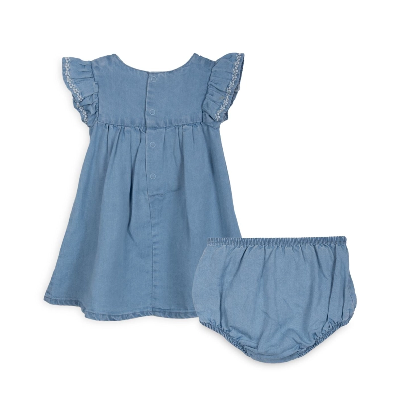 VESTIDO BEBE NIÑA BORDADO CEREZAS DENIM PILLIN - 2