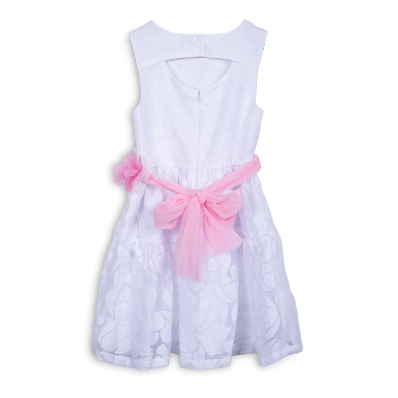 VESTIDO NIÑA TUL DISEÑO FLORAL BLANCO PILLIN - 2