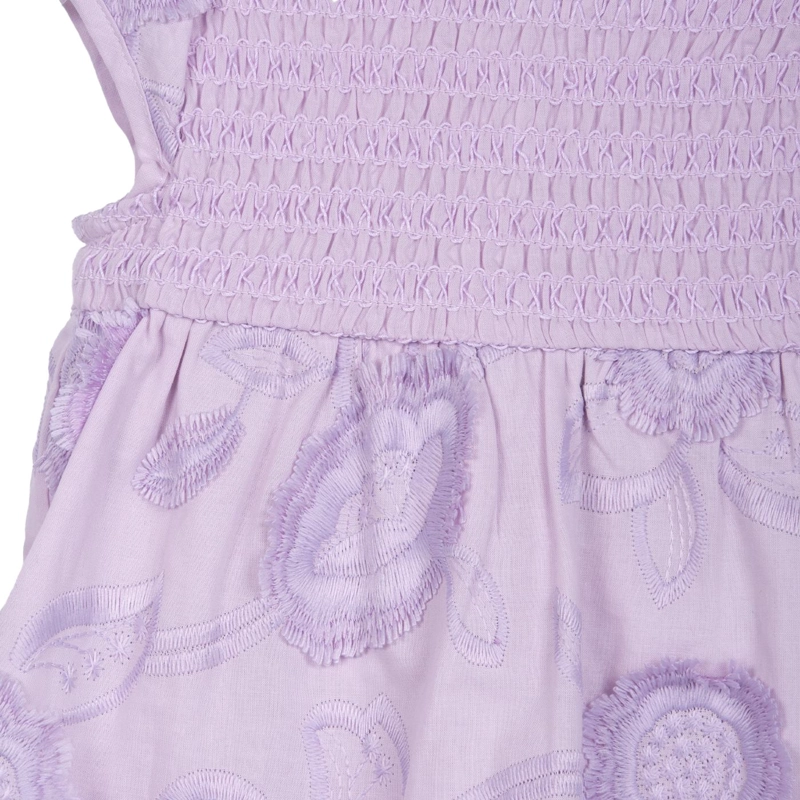 VESTIDO BEBE NIÑA BORDADO FLORAL LAVANDA PILLIN - 3