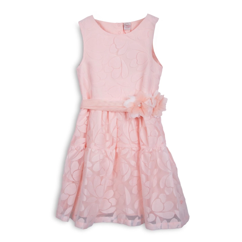 VESTIDO NIÑA TUL DISEÑO FLORAL DAMASCO PILLIN - 1