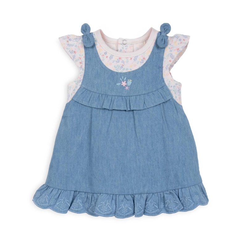 MAMELUCO RECIEN NACIDO NIÑA CON VESTIDO CELESTE PILLIN - 1