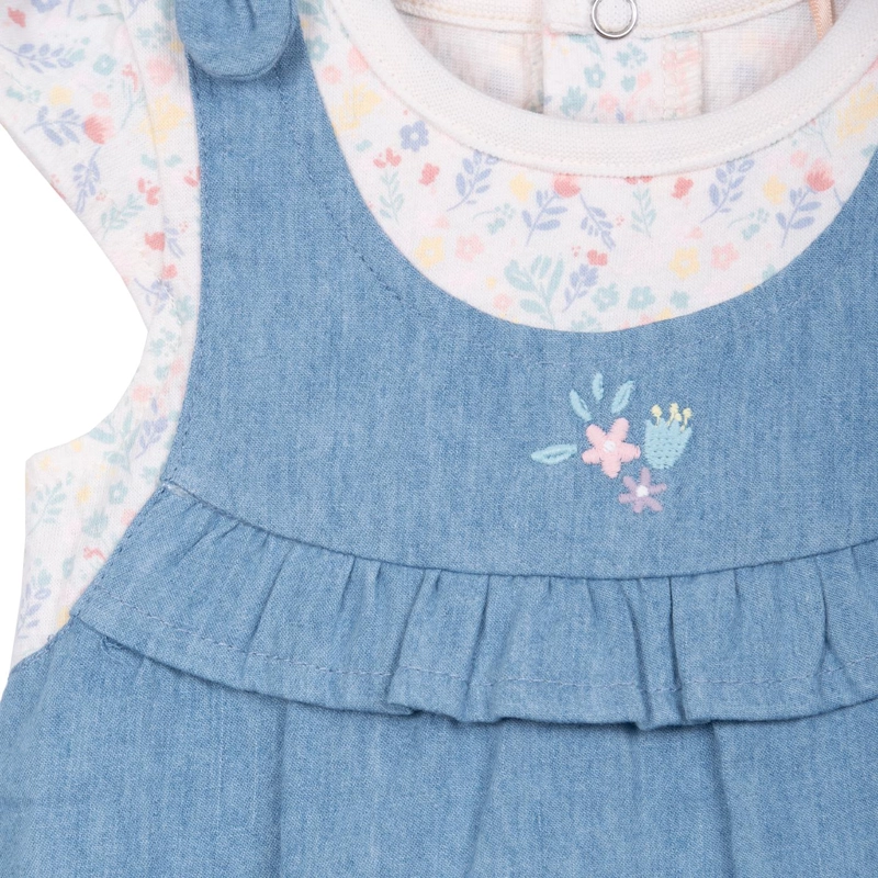MAMELUCO RECIEN NACIDO NIÑA CON VESTIDO CELESTE PILLIN - 3