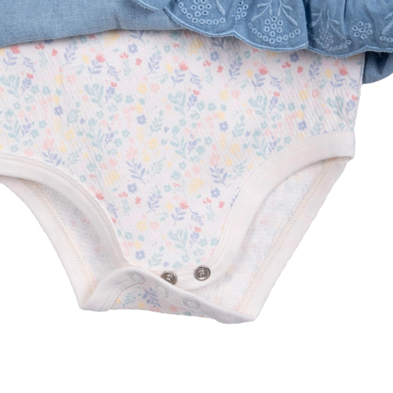 MAMELUCO RECIEN NACIDO NIÑA CON VESTIDO CELESTE PILLIN - 4