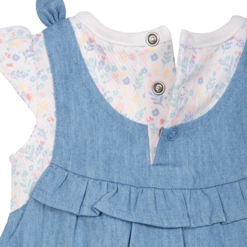 MAMELUCO RECIEN NACIDO NIÑA CON VESTIDO CELESTE PILLIN - 5