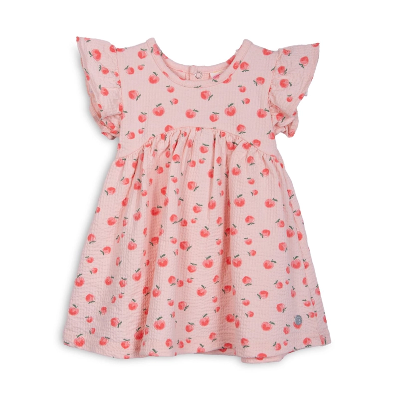 VESTIDO BEBE NIÑA ESTAMPADO CON BROCHES DAMASCO PILLIN - 1