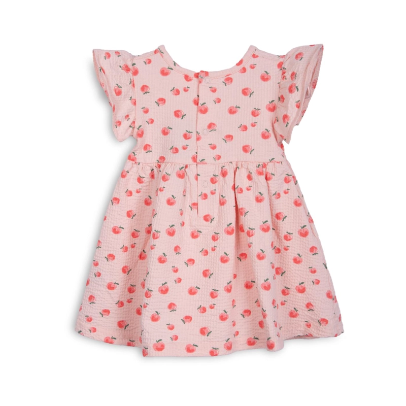 VESTIDO BEBE NIÑA ESTAMPADO CON BROCHES DAMASCO PILLIN - 2