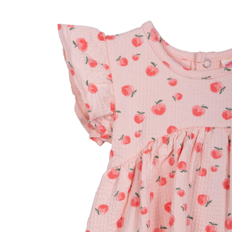 VESTIDO BEBE NIÑA ESTAMPADO CON BROCHES DAMASCO PILLIN - 3